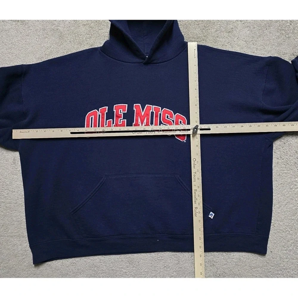 VTG‎ 90s Ole Miss Rebels Russell Athletic Hoodie Mens 3XL Navy NCAA